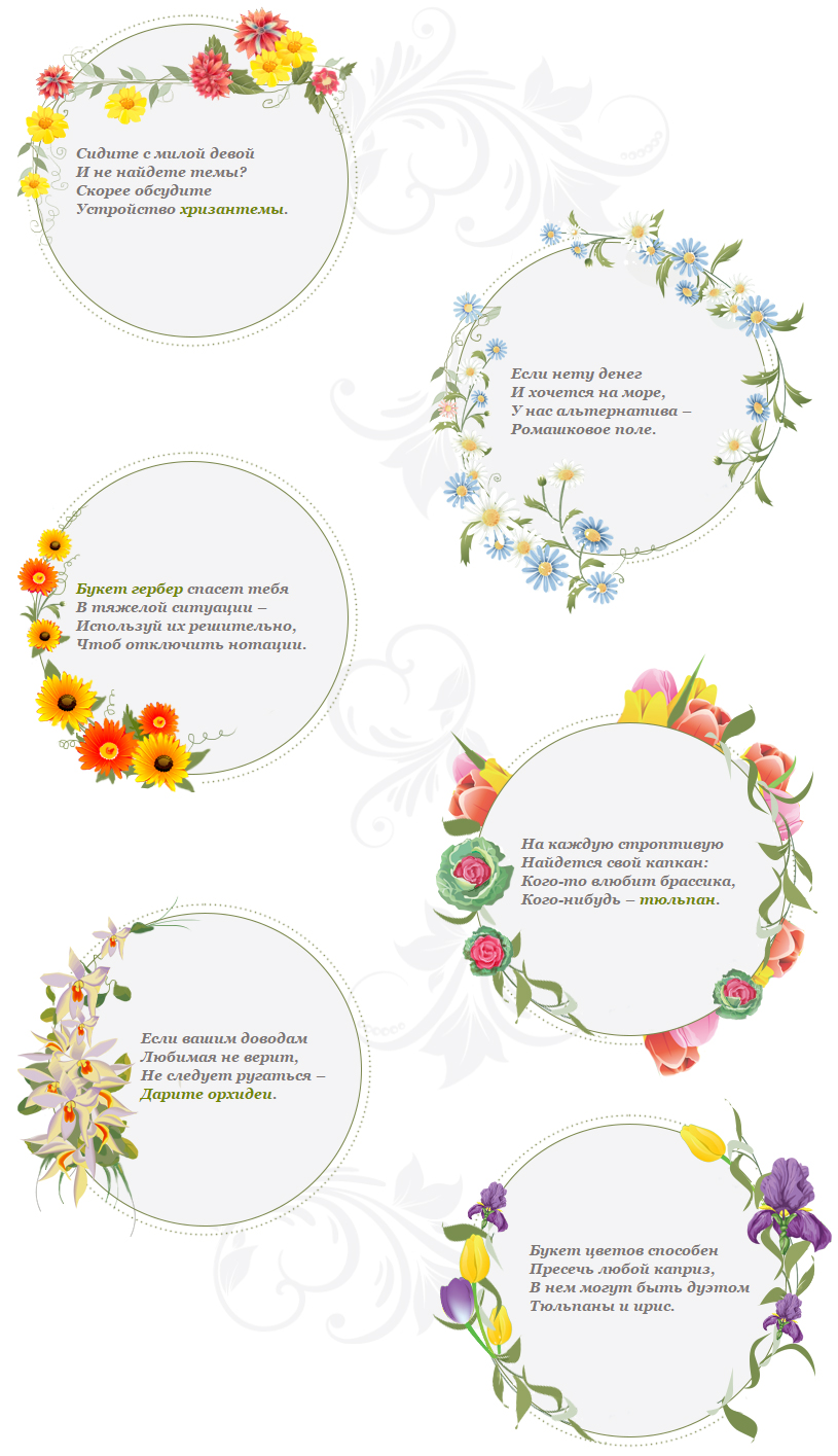 Пример инфографики для онлайн-магазина цветов