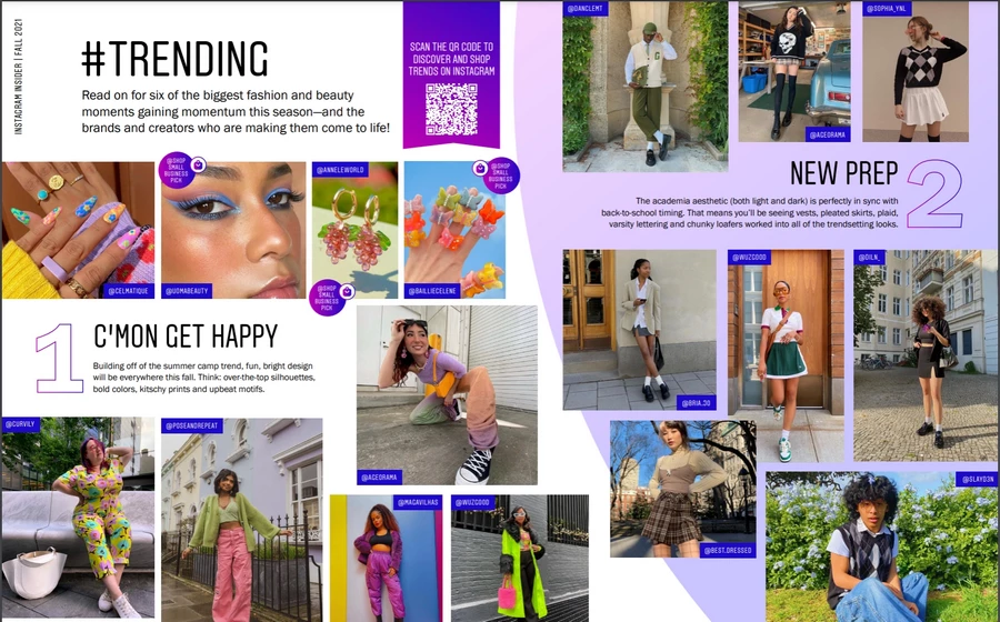 Instagram назвал главные визуальные тренды на осень: школьные юбки, кэмпинг, яркий макияж и… снова Reels 