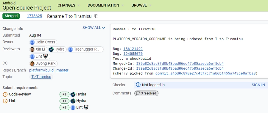 «T» официально расширено до «Тирамису» «T» официально расширено до «Тирамису»