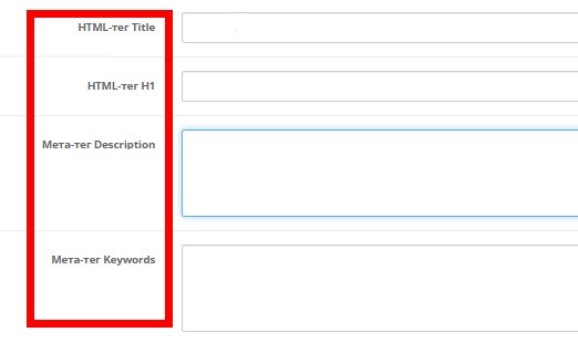 Editing Title, Description and Keywords in Opencart