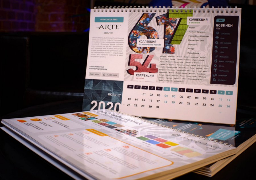 Мы не просто добавили принт, а оформили с его помощью информацию о коллекциях: сколько из них представлены на российском рынке, сколько доступны под заказ, сколько в наличии