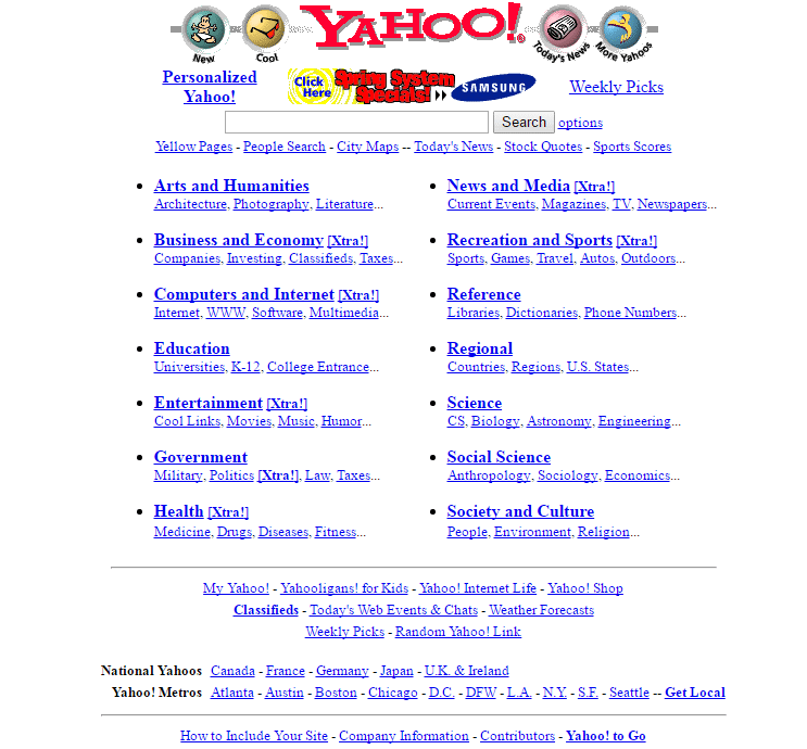 Yahoo! в 1997 году