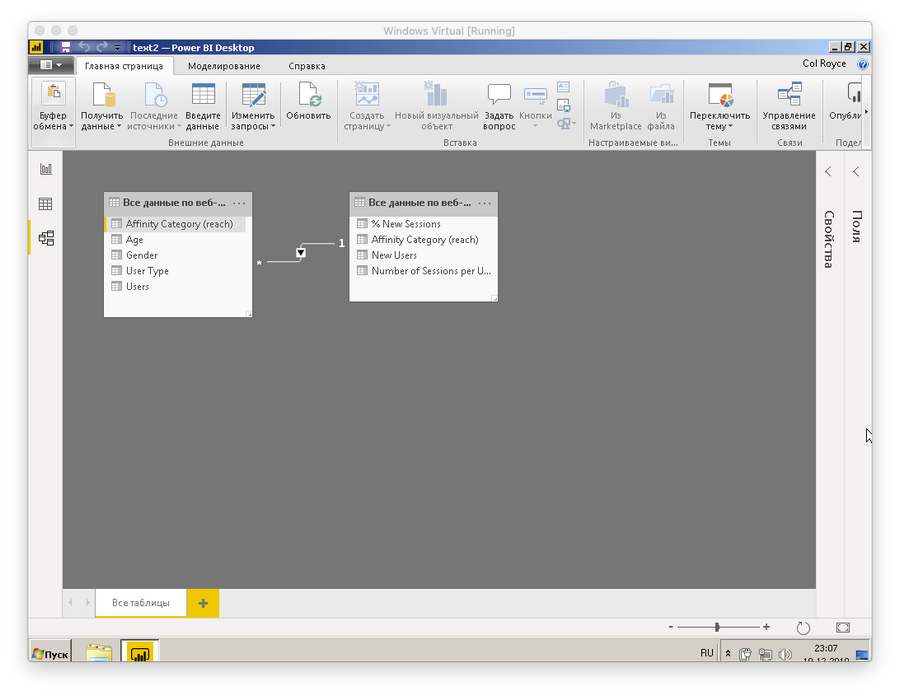 Так выглядит схема таблиц с установленной связью (столбец Affinity Category) Так выглядит схема таблиц с установленной связью (столбец Affinity Category)