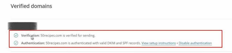 Проверяем настройки DKIM и SPF (домен верифицирован, DKIM и SPF настроены)