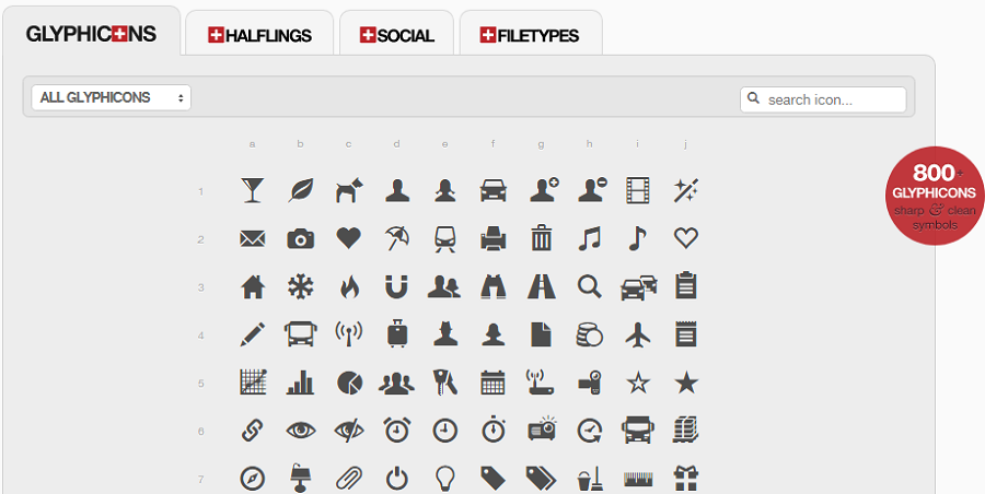 Так выглядят glyphicons от дизайнера Jan Kovarik Так выглядят glyphicons от дизайнера Jan Kovarik