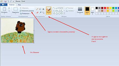 Интерфейс графического редактора Paint (скриншот сделан с помощью LightShot)