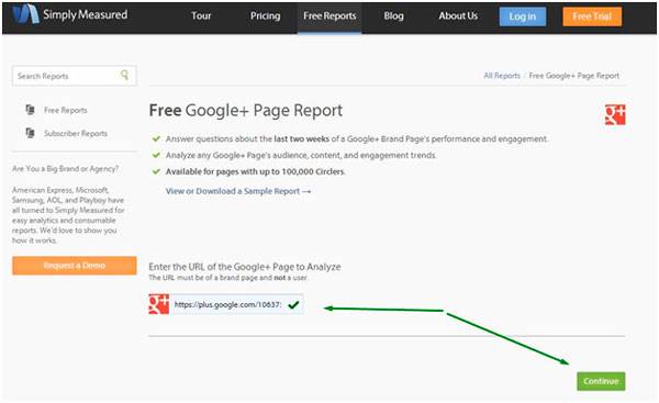 Как использовать Free Google+ Page Report