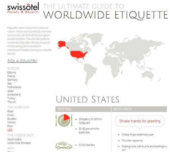 Всемирная карта этикета привлекает на сайт путешественников