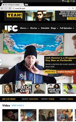 Сайт IFC на экране планшета