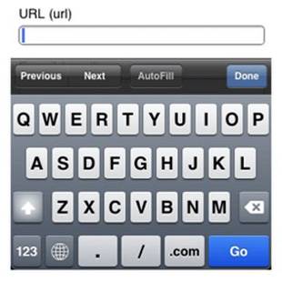 Клавиатура для ввода URL
