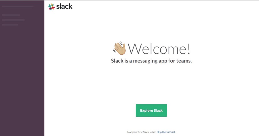 Нажимаем Explore Slack, чтобы начать работу с сервисом