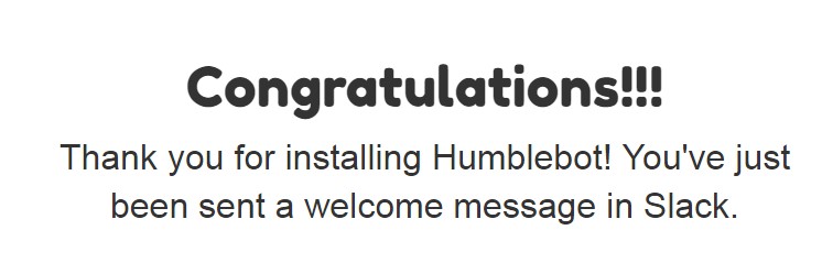 «Спасибо, что установили Humblebot. Вам было отправлено приветственное сообщение»