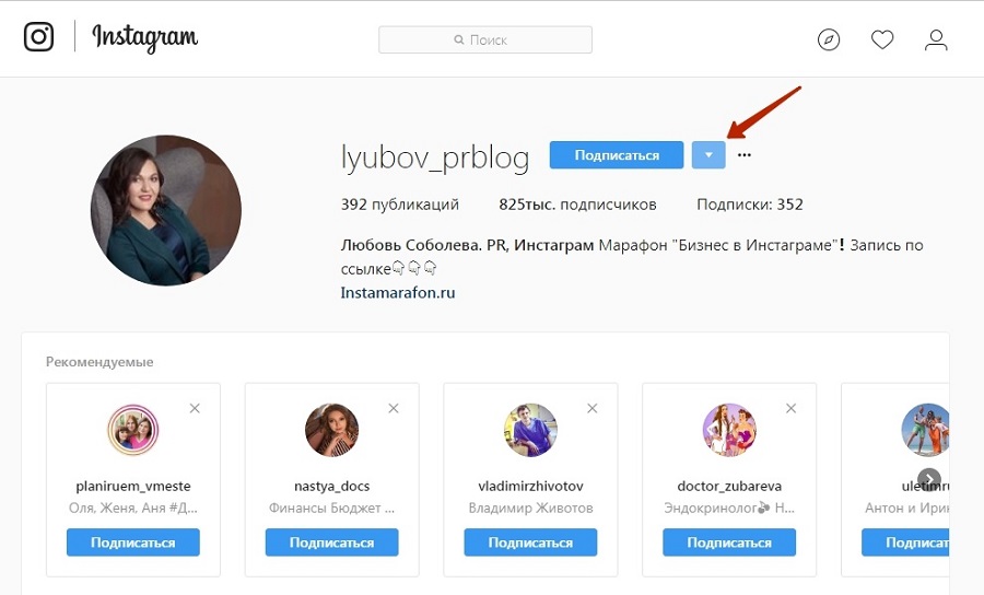 В рекомендациях можно найти похожие аккаунты. Или не очень похожие