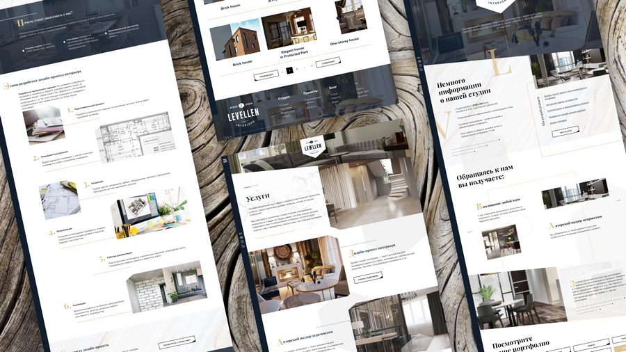 Разработка сайта для студии дизайна интерьеров LEVELLEN - фото
