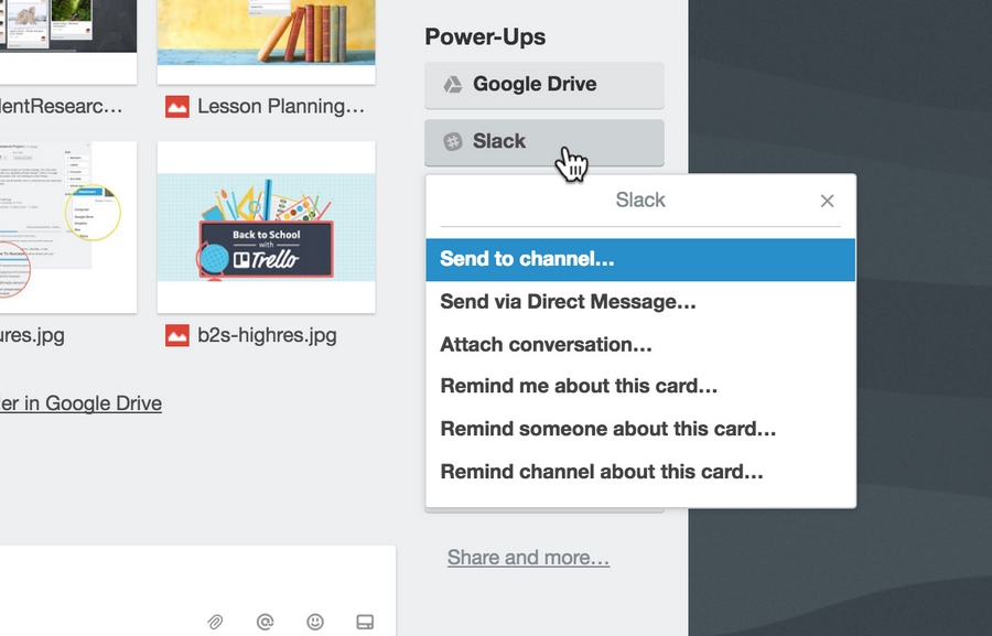 Отправка карточки в канал Slack Отправка карточки в канал Slack