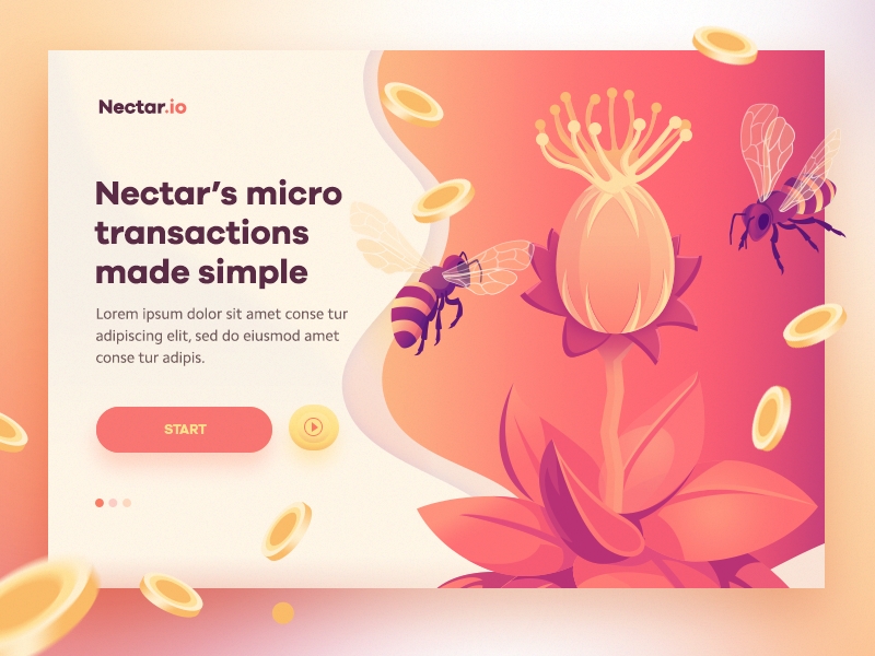 Пример градиента в дизайне от Nectar.io