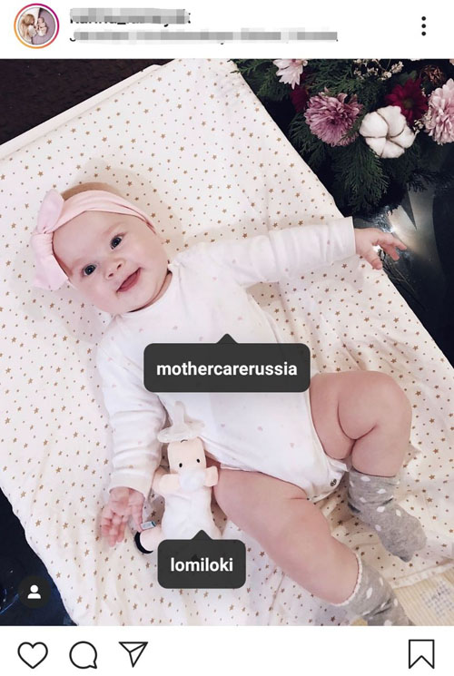 Вот как выглядит «торговля детьми» в Instagram: мамочки отмечают на детских снимках магазины, в которых покупают одежду и игрушки для малышей