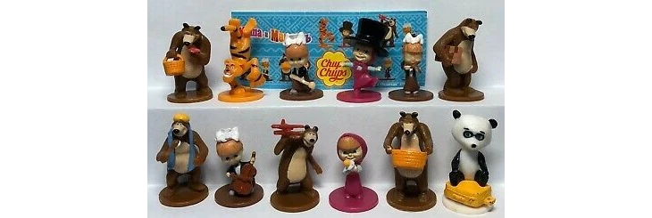 Серия игрушек Chupa Chups 2011 года, сейчас предмет коллекционирования Маша и Медведь – Чупа-чупс