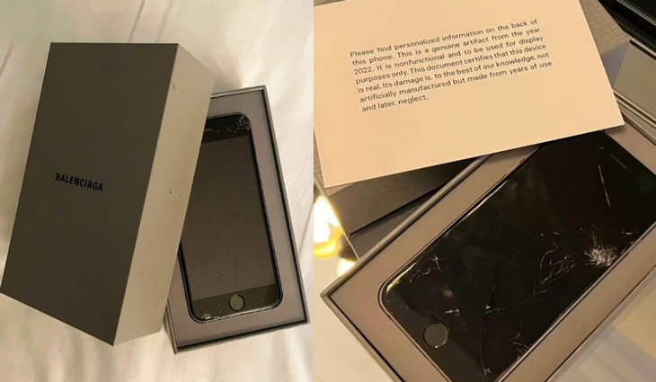 Приглашение на показ Balenciaga в виде сломанных iPhone Приглашение Balenciaga