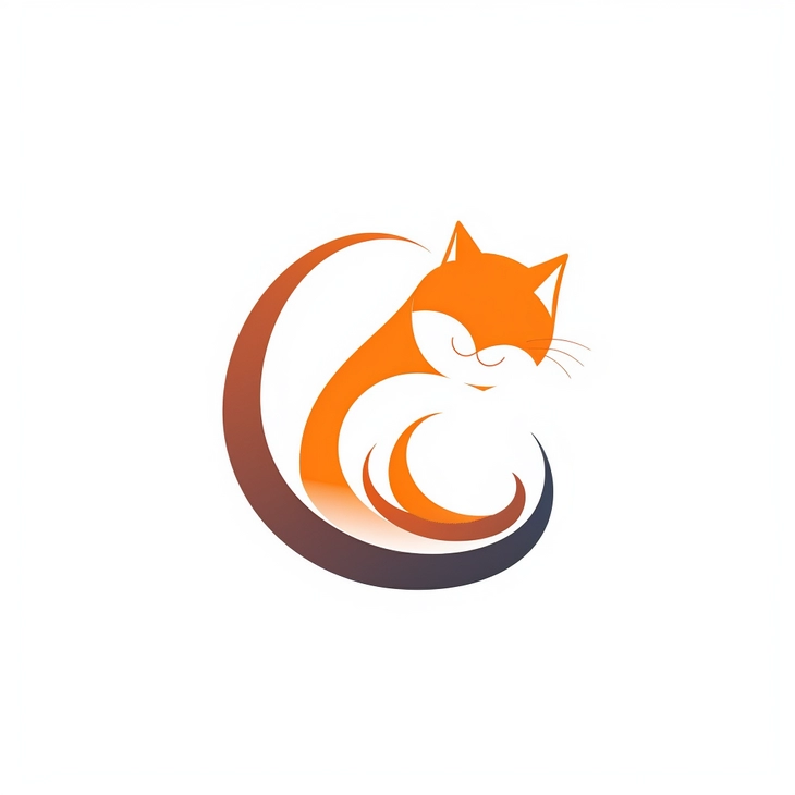 логотип кошки оранжевая кошка