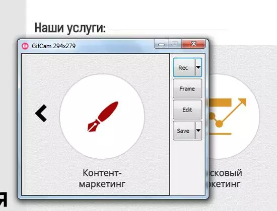 Интерфейс программы Gifcam