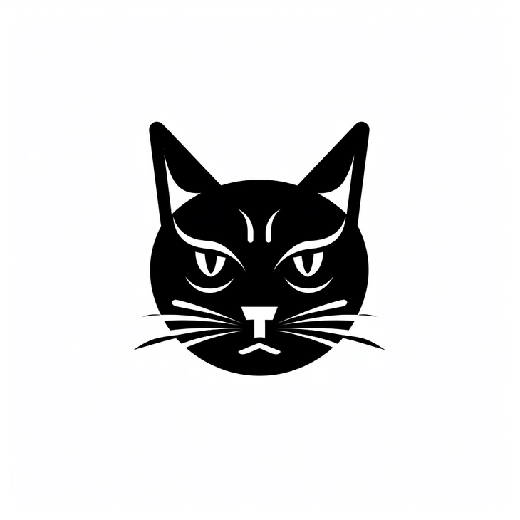 логотип кота by Mike Giant черно-белый кот