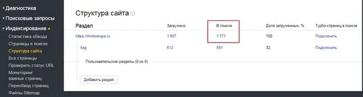 Индексирование страниц Яндекс.Вебмастер