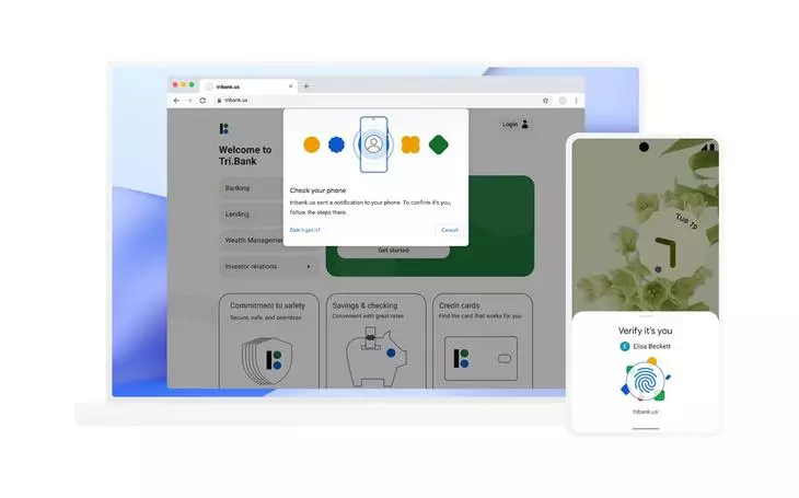 Вот как система аутентификации FIDO объясняется в блоге Google. Чтобы авторизоваться на сайте, пользователь должен будет с помощью телефона (сканирования отпечатка) подтвердить свою личность Технология FIDO