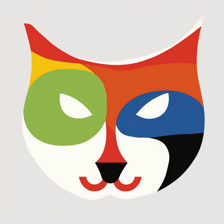 логотип кошки by Ivan Chermayeff яркая кошка