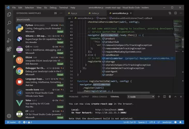 Редактирование страниц в бесплатном приложении VSCode