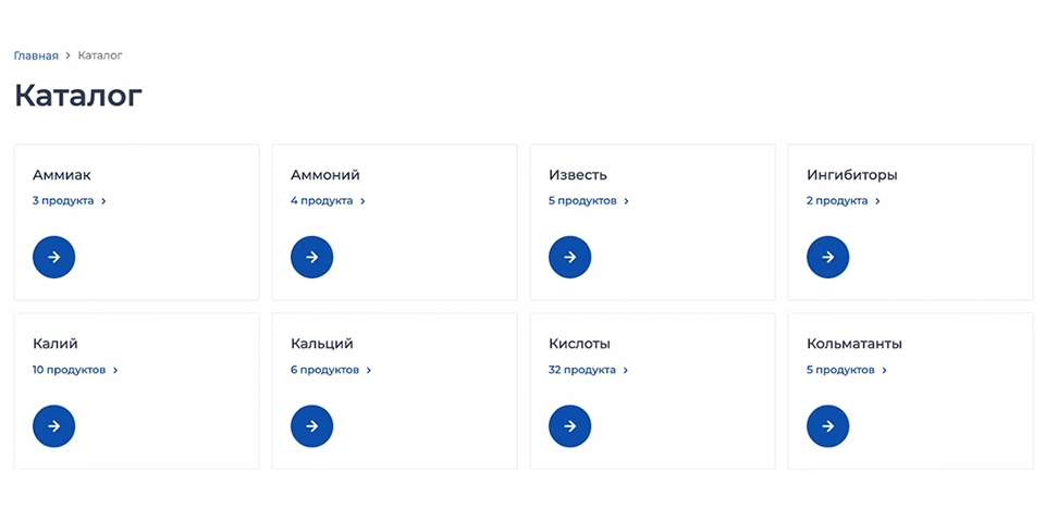 Новый каталог — внутри разделов находятся все доступные к заказу продукты Новый каталог на сайте