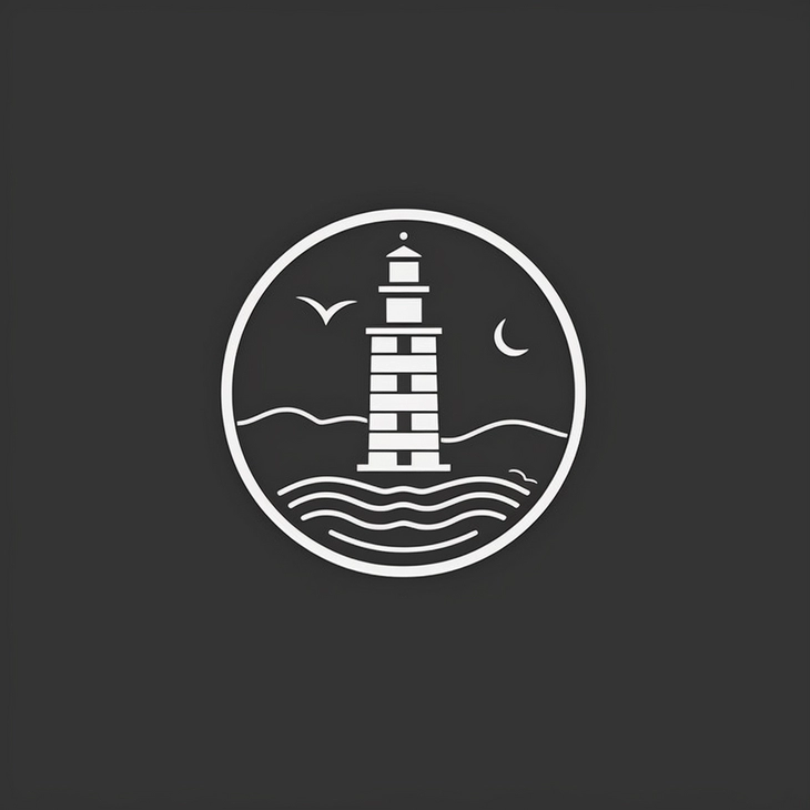 так Midjourney нарисовала логотип маяка логотип маяка