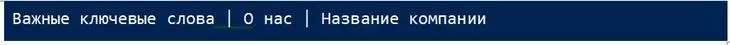 Второй пример заполнения  title страницы «О компании»