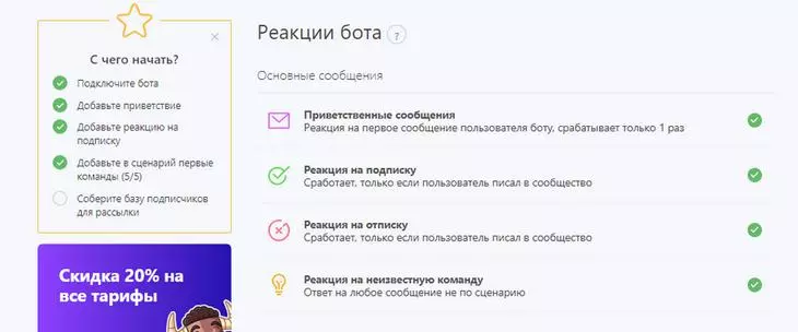 Рабочий кабинет в сервисе Robochat.io