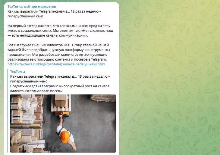 Реальные кейсы (включая кейсы о росте Telegram-каналов) Канал TexterraBlog