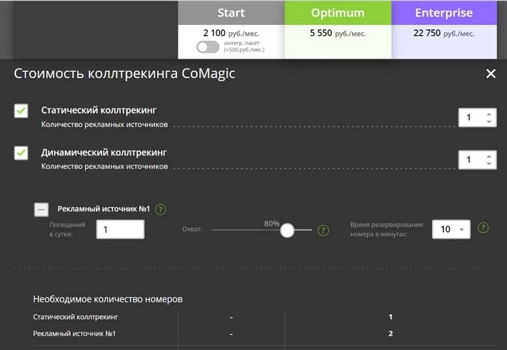 Оцениваем стоимость коллтрекинга с помощью калькулятора