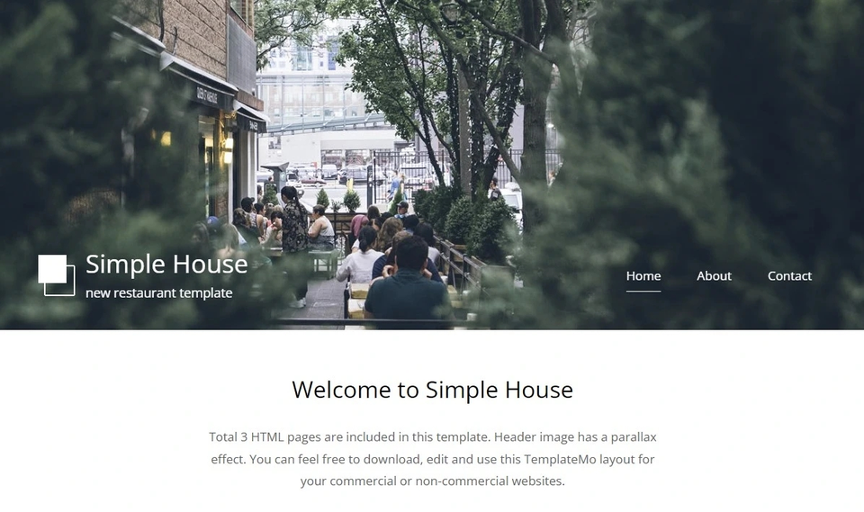 Шаблон сайта кафе или ресторана Simple House Скриншот шаблона сайта кафе или ресторана Simple House