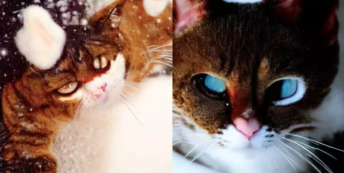 Так нейросеть от Сбера видит лапы кота на снегу лапы кота на снегу