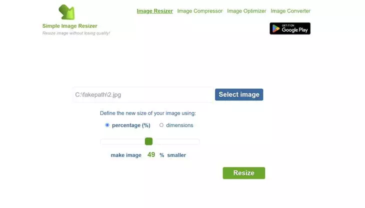 Приложение Simple Image Resizer
