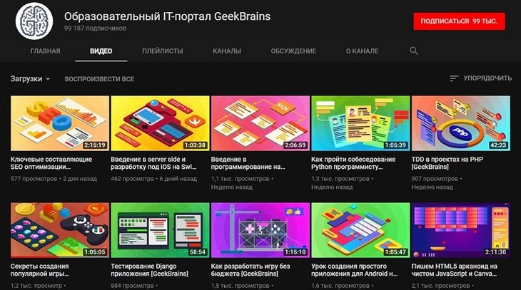 Ролики загружаются довольно часто, поэтому удовлетворяются потребности всех ЦА: дизайнеров, оптимизаторов, маркетологов и так далее Ролики загружаются довольно часто, поэтому удовлетворяются потребности всех ЦА: дизайнеров, оптимизаторов, маркетологов и так далее