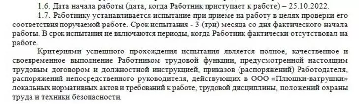 Образец трудового договора с испытательным сроком Трудовой договор с испытательным сроком 3 месяца — образец