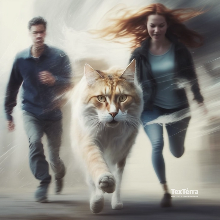 Нейросеть рисует выражение «кошка пробежала» «Кошка пробежала»