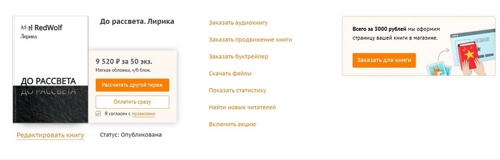Стоимость сайта книги. У книги уже есть страничка для продаж Сайт книги Ридеро