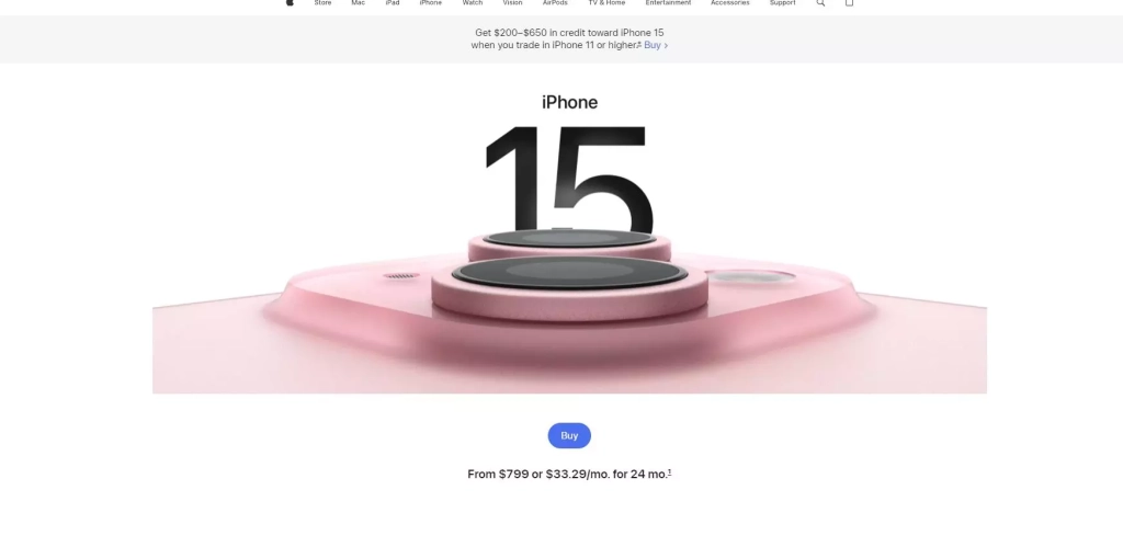 Вам не дают выбор. Только одна кнопку — купить Сайт Apple