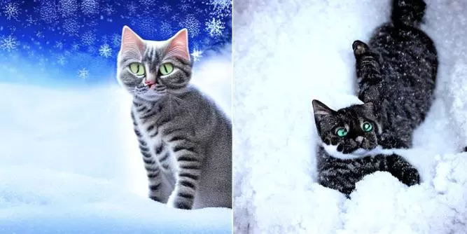 Так нейросеть от Сбера видит лапы кота на снегу лапы кота на снегу