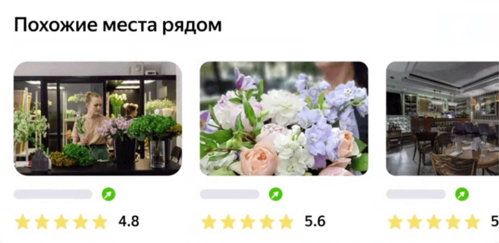 Показ в карточке конкурента на Картах Показ в карточке конкурента на Картах