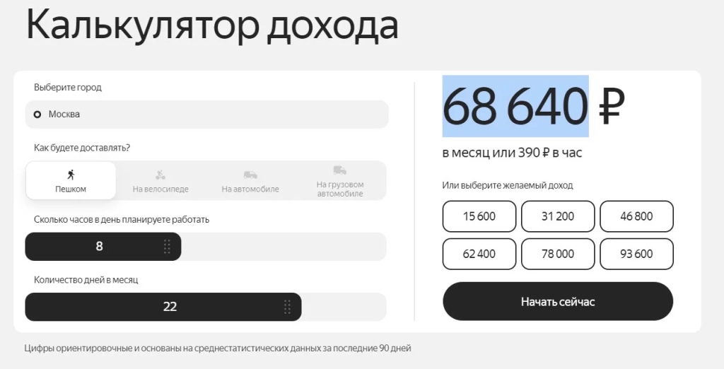 Зарплата пешего курьера в Яндекс Доставке Работа пешим курьером в доставке Яндекса