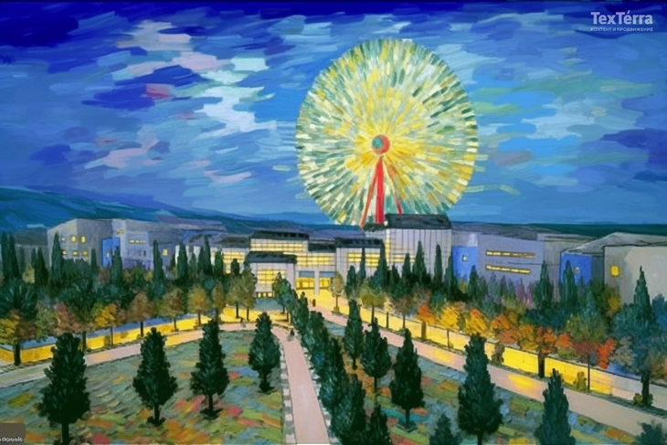 Нейросеть рисует картины в стиле Ван Гога: Солнце Москвы Солнце Москвы на картине нейросети