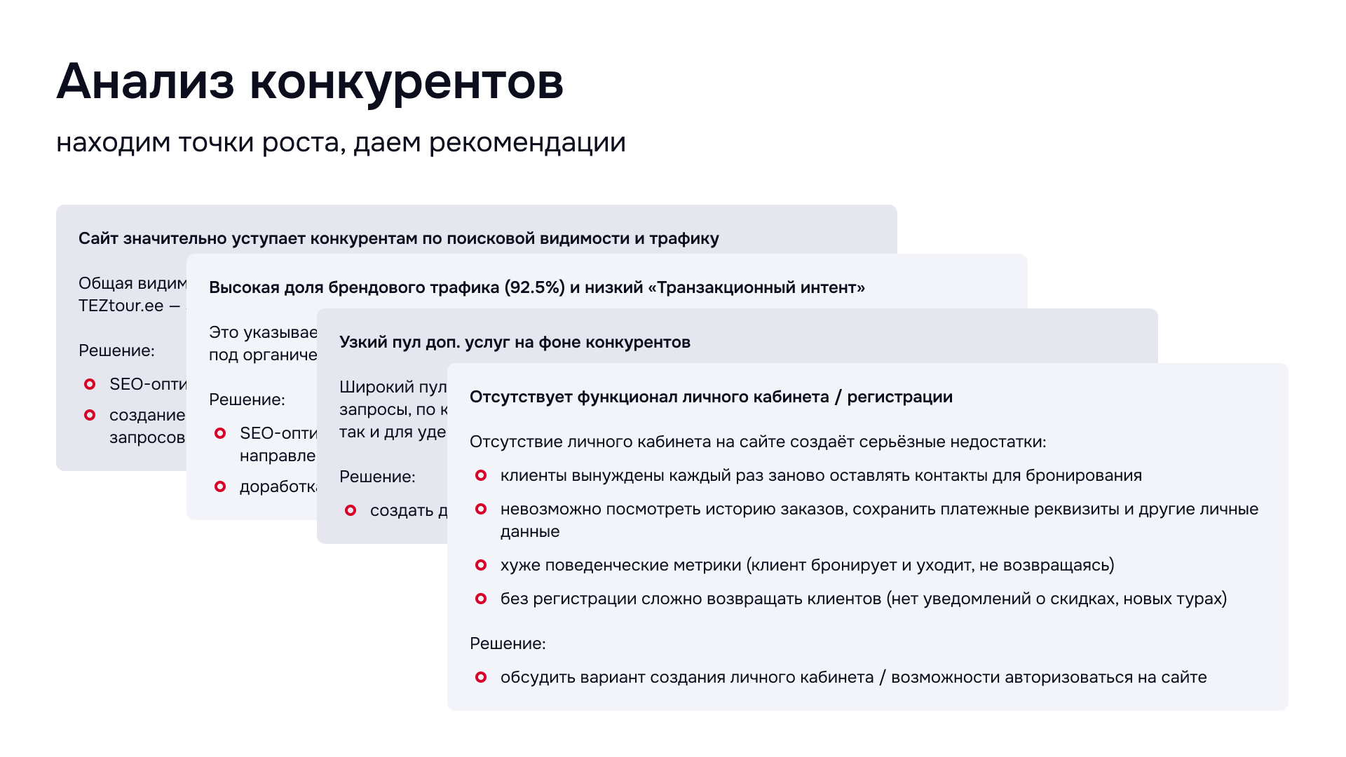 Анализ конкурентов: выявление отставаний и точек роста сайта Сравнение сайта с конкурентами по SEO и юзабилити