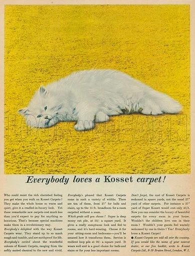 «Все любят ковры Kosset!» Кот на ковре